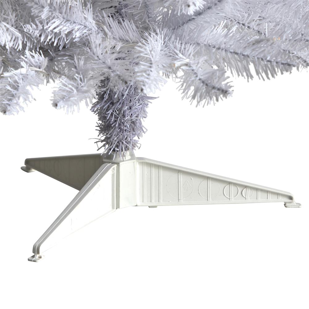 3ft. Slim White Artificial Christmas Tree with 50 Warm White LED Lights and 161 Bendable Branches. Picture 5