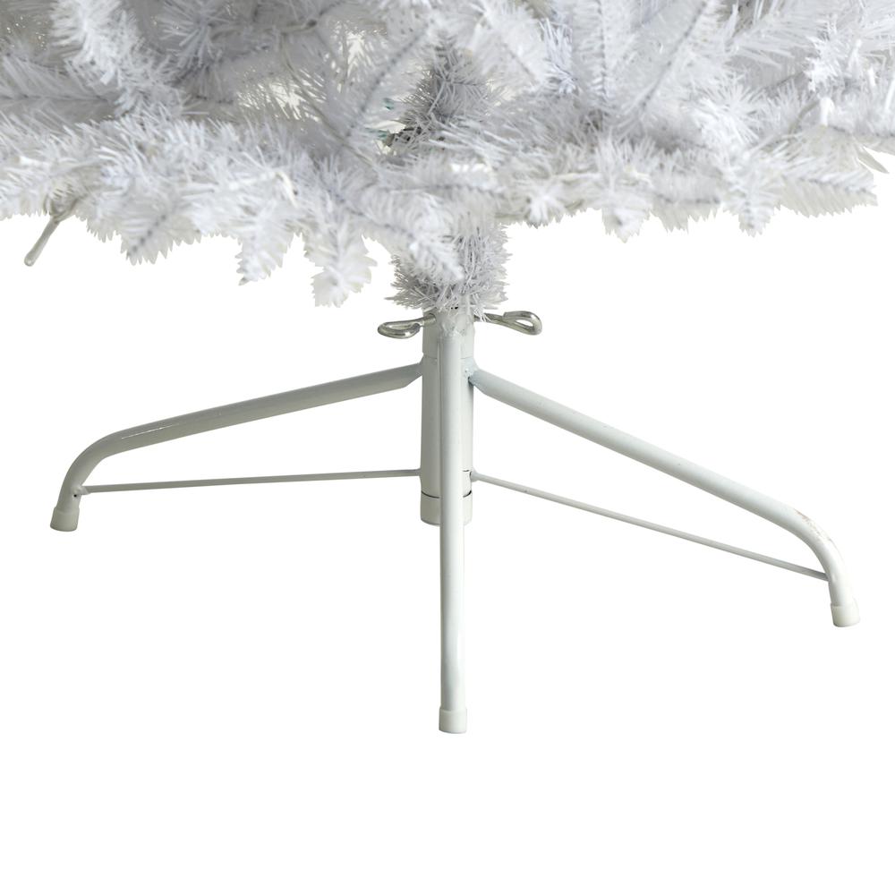 6ft. Slim White Artificial Christmas Tree with 250 Warm White LED Lights and 743 Bendable Branches. Picture 6