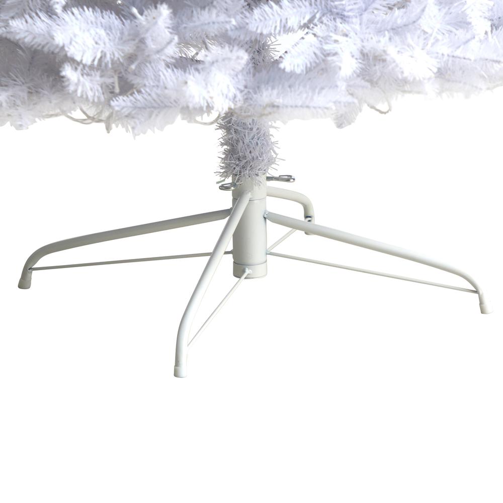 9ft. Slim White Artificial Christmas Tree with 600 Warm White LED Lights and 1860 Bendable Branches. Picture 6
