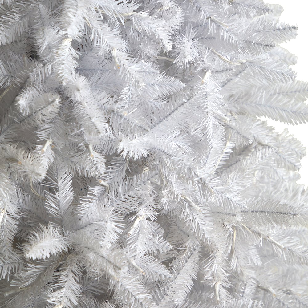 11ft. Slim White Artificial Christmas Tree with 950 Warm White LED Lights. Picture 5