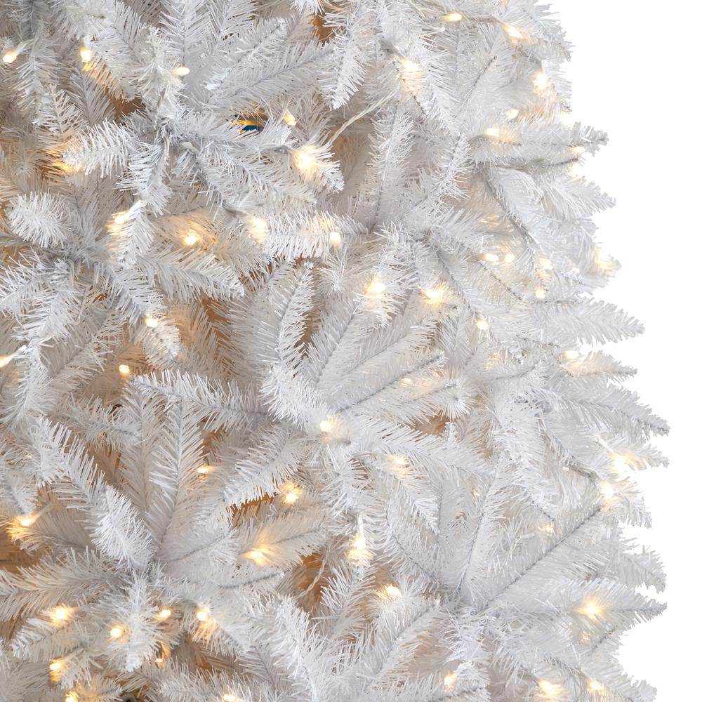 Slim White Artificial Christmas Tree with 1100 Warm White LED Lights. Picture 4