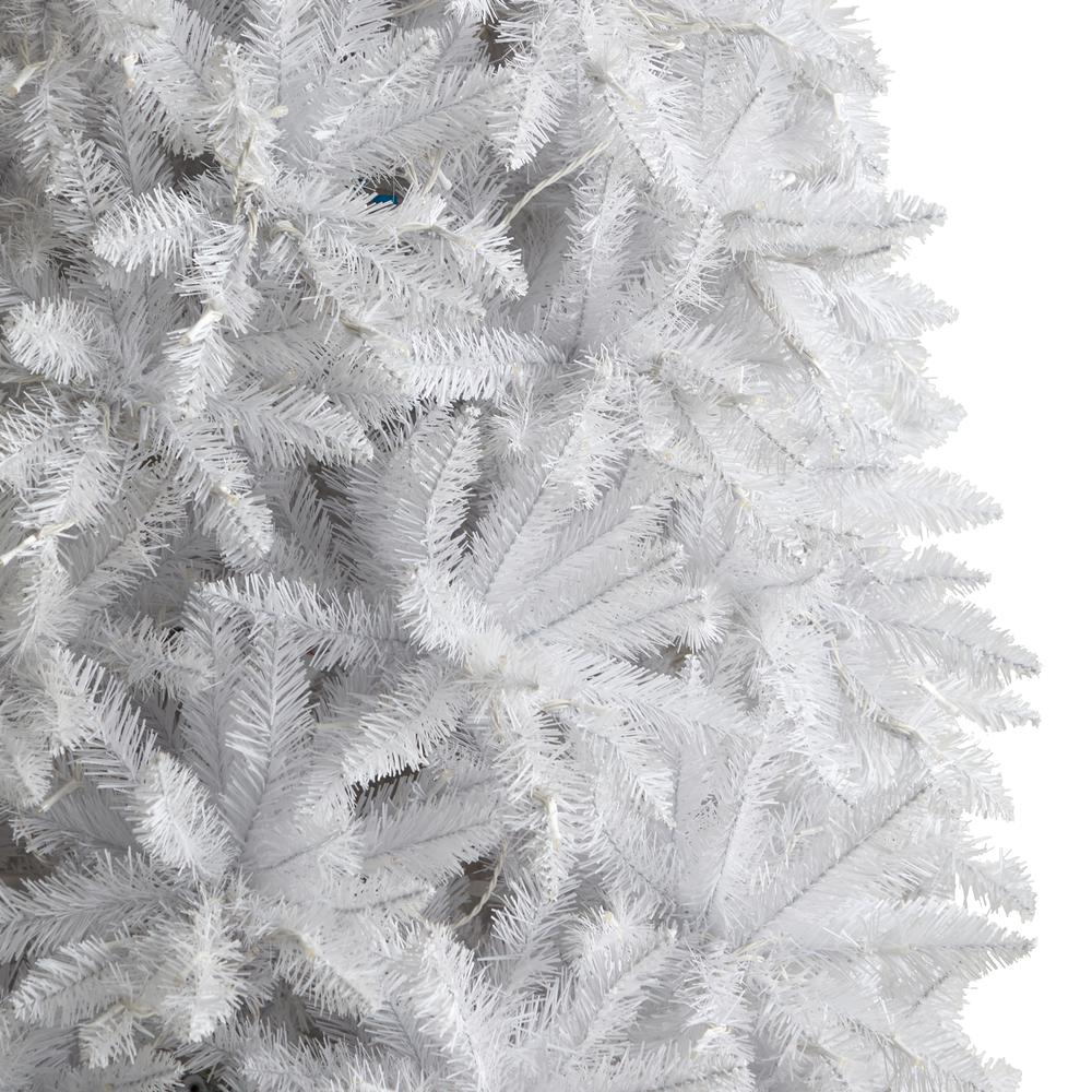 Slim White Artificial Christmas Tree with 1100 Warm White LED Lights. Picture 5