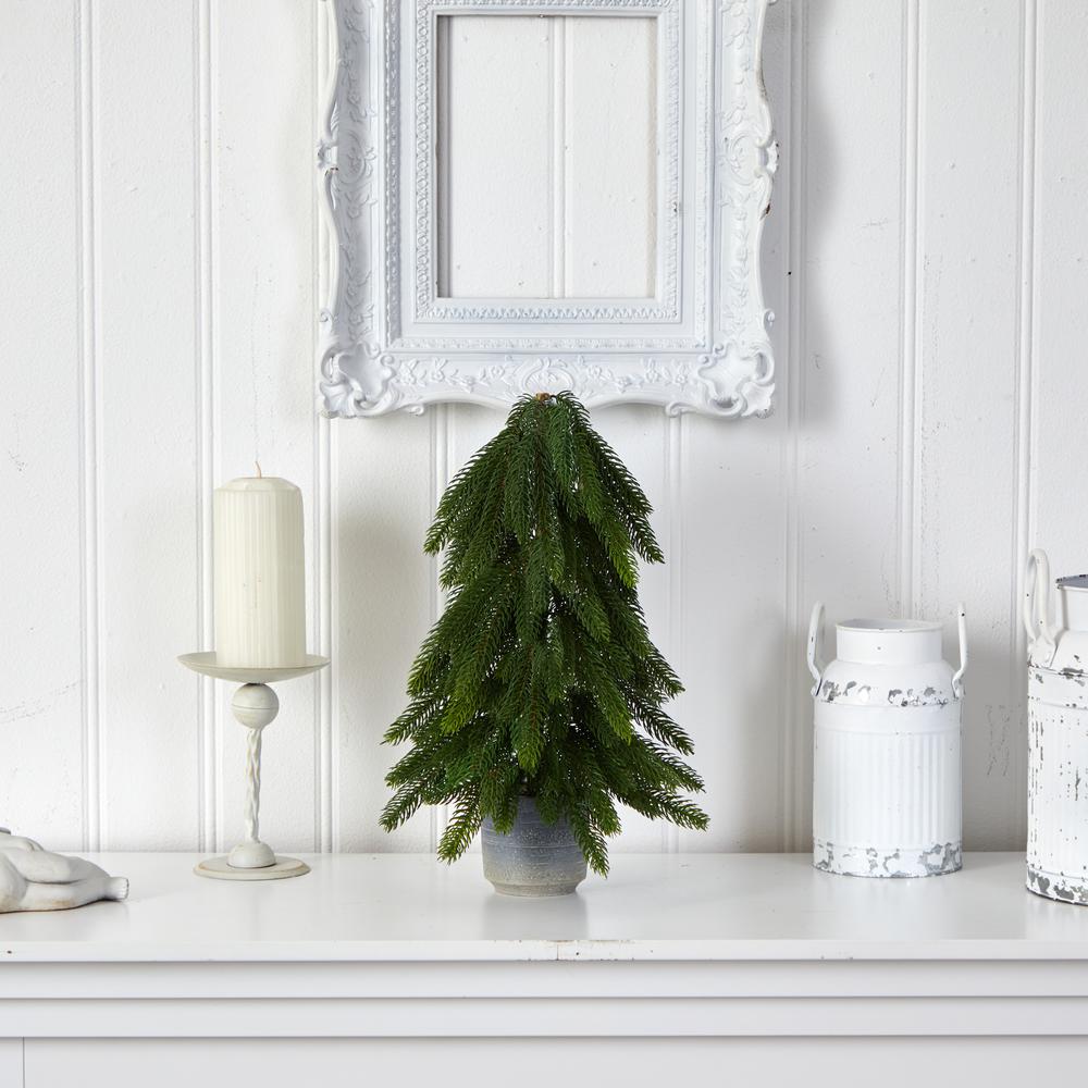 17in. Christmas Pine Artificial Tree in Decorative Planter. Picture 4