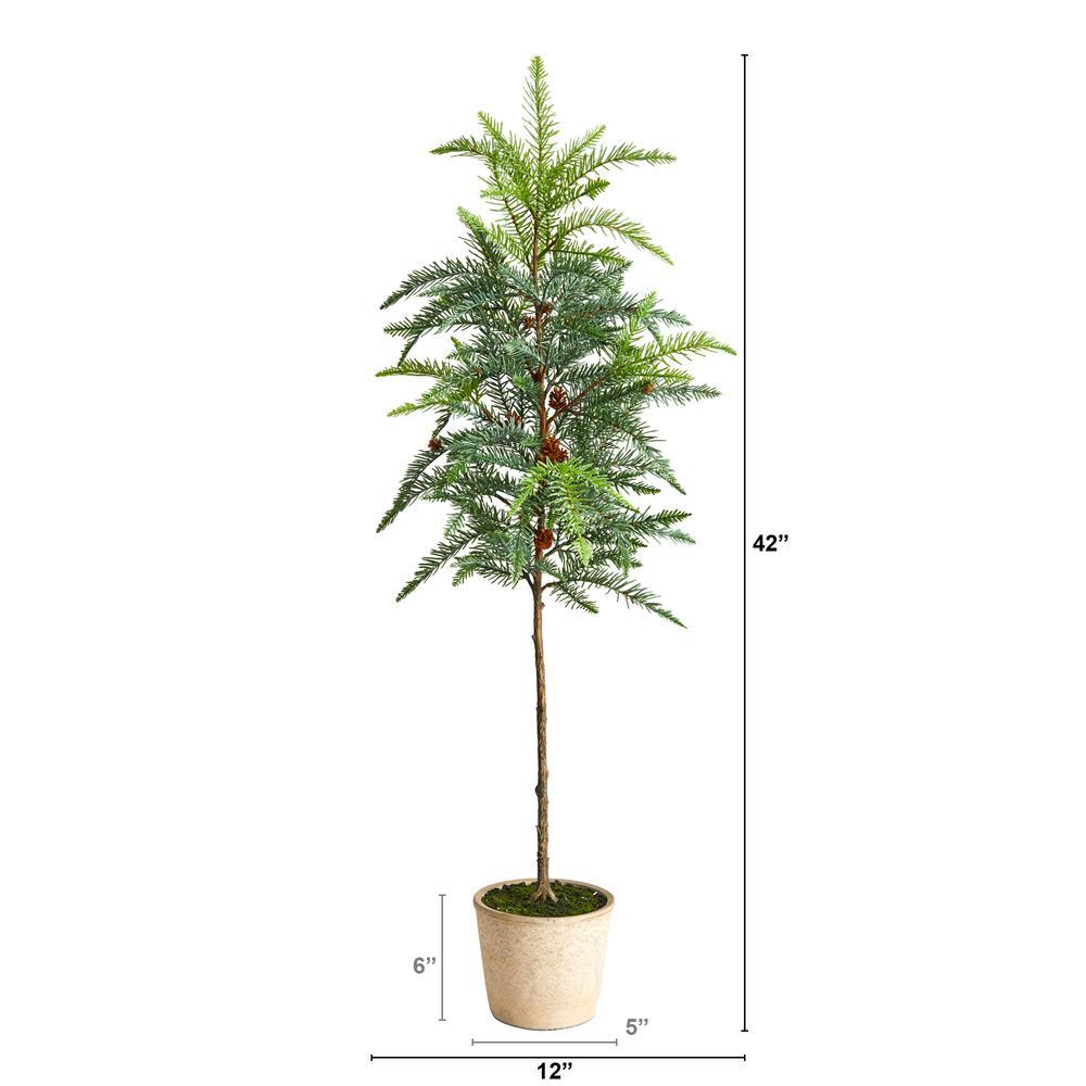 3.5ft. Winnipeg Artificial Pine Tree in Decorative Planter. Picture 2