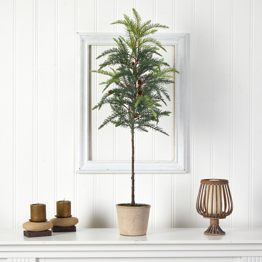 3.5ft. Winnipeg Artificial Pine Tree in Decorative Planter. Picture 3