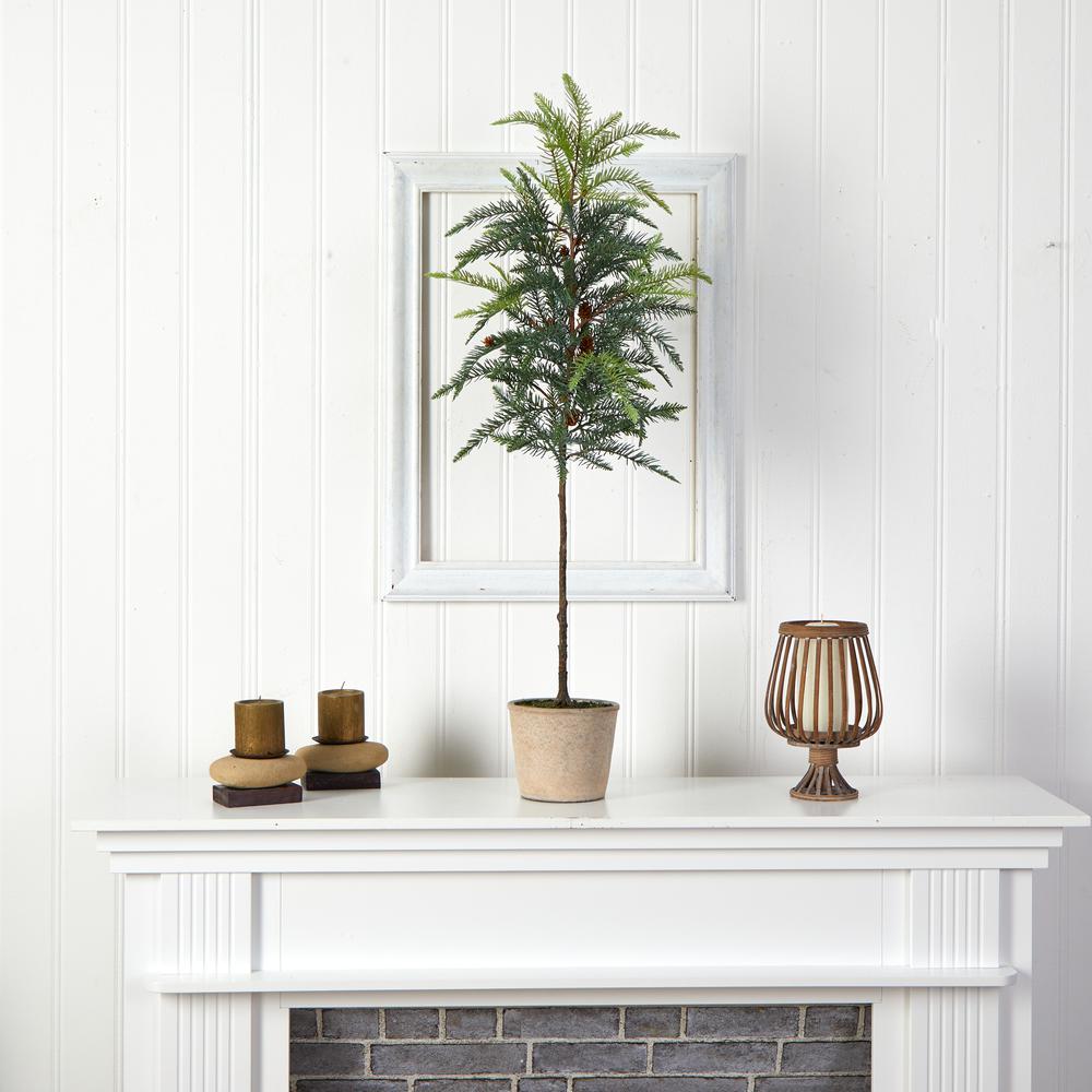 3.5ft. Winnipeg Artificial Pine Tree in Decorative Planter. Picture 4