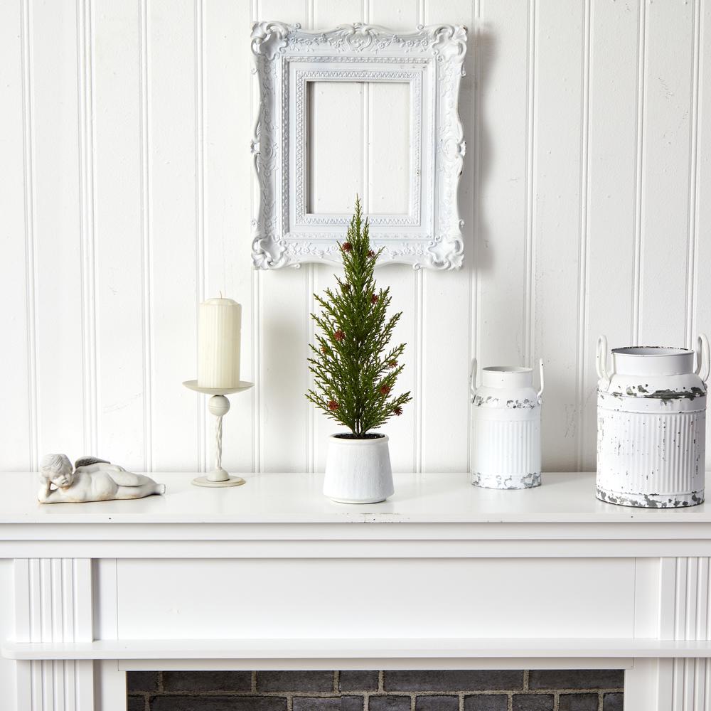 Cedar Pine Natural Look Artificial Tree with Mini Pine Cones. Picture 4
