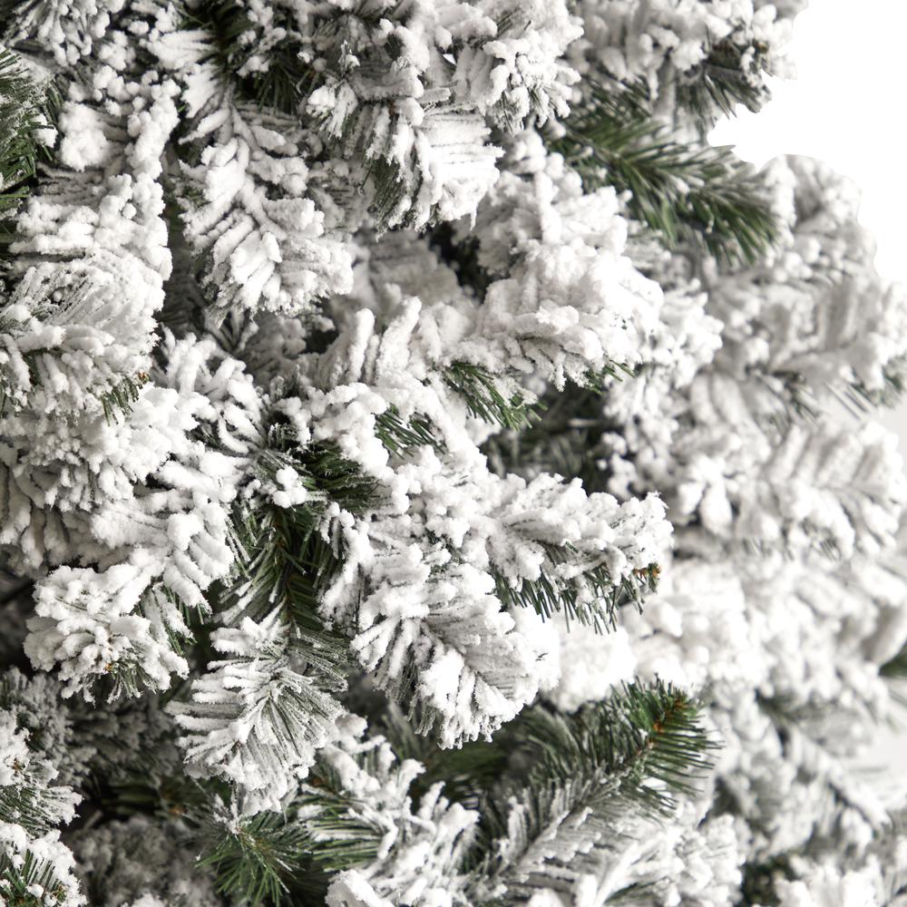 10ft. Flocked West Virginia Fir Artificial Christmas Tree with 800 Clear LED Lights and 1680 Tips. Picture 5