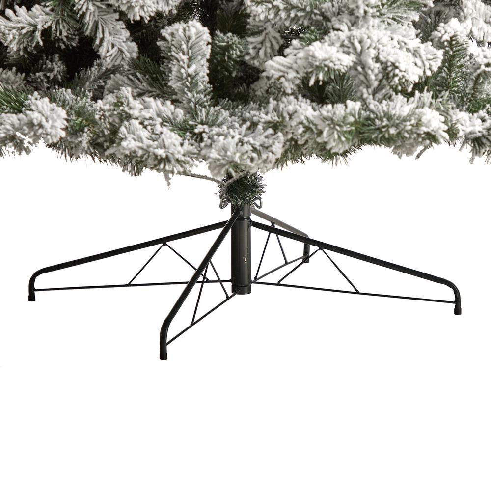 10ft. Flocked West Virginia Fir Artificial Christmas Tree with 800 Clear LED Lights and 1680 Tips. Picture 6