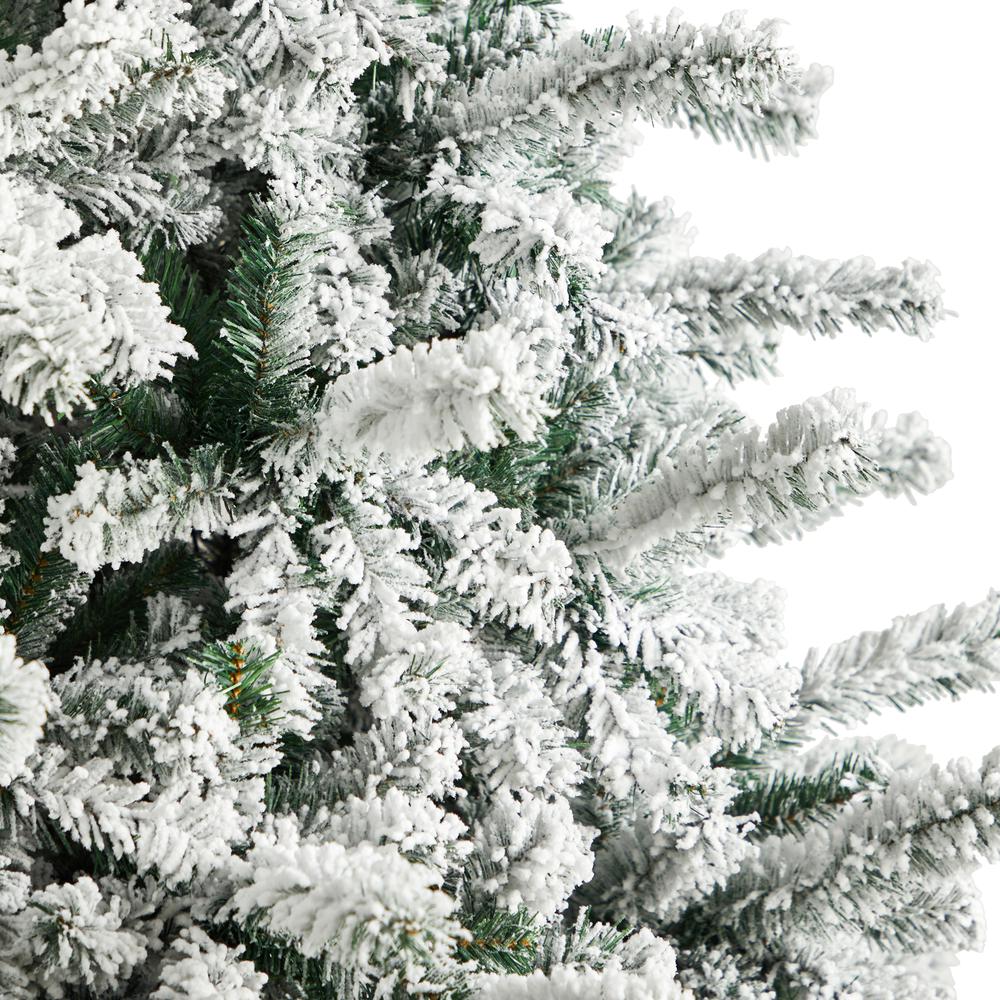 Flocked Rock Springs Spruce Christmas Tree with 650 LED Lights. Picture 5
