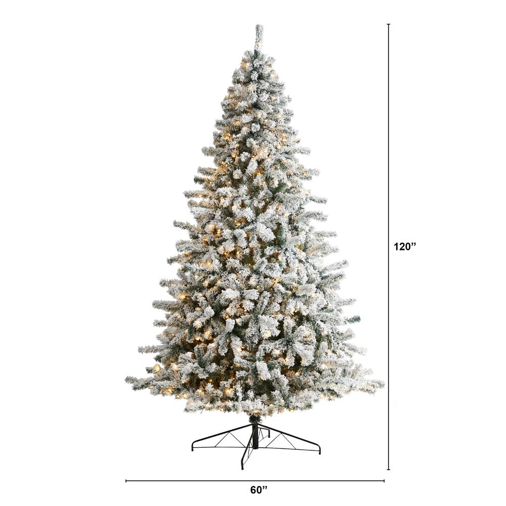 Flocked Rock Springs Spruce Christmas Tree with 800 LED Lights. Picture 2
