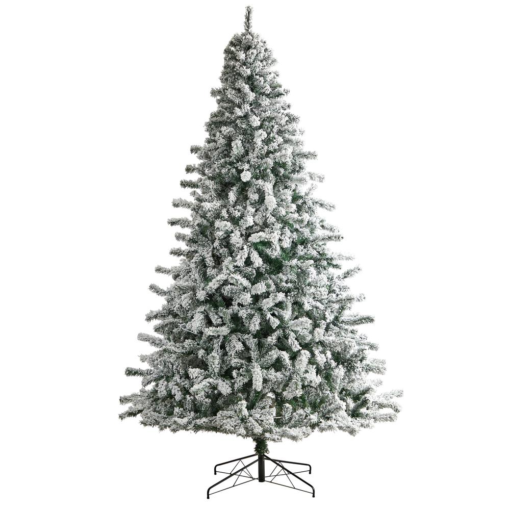 Flocked Rock Springs Spruce Christmas Tree with 800 LED Lights. Picture 3