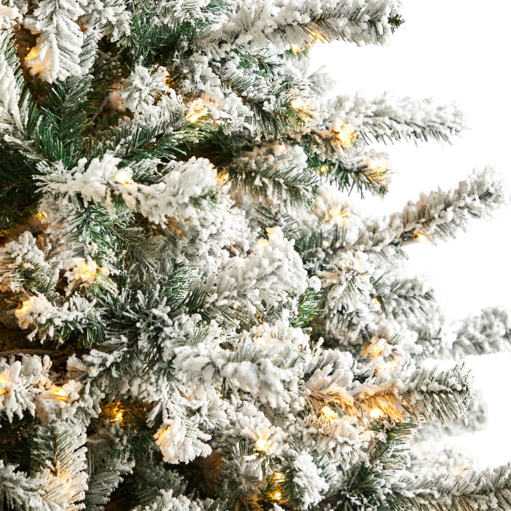 Flocked Rock Springs Spruce Christmas Tree with 800 LED Lights. Picture 4