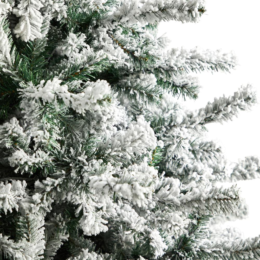 Flocked Rock Springs Spruce Christmas Tree with 800 LED Lights. Picture 5