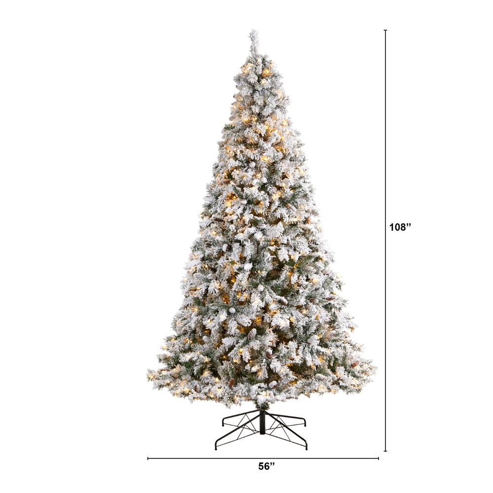 Flocked White River Mountain Pine Artificial Christmas Tree. Picture 2