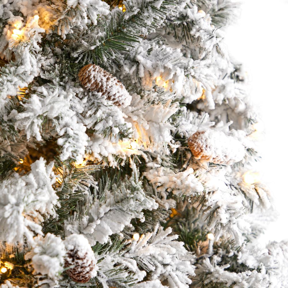 Flocked White River Mountain Pine Artificial Christmas Tree. Picture 4