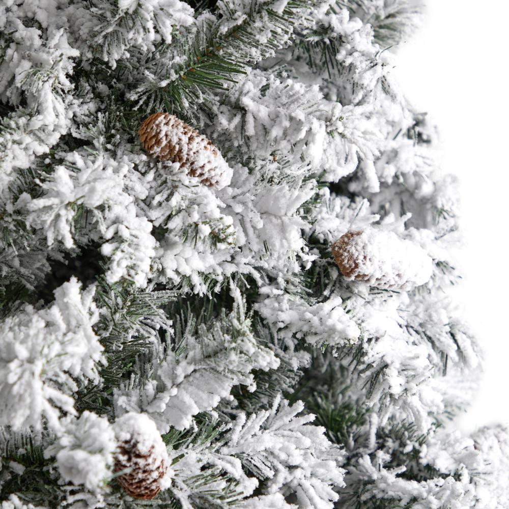 Flocked White River Mountain Pine Artificial Christmas Tree. Picture 5