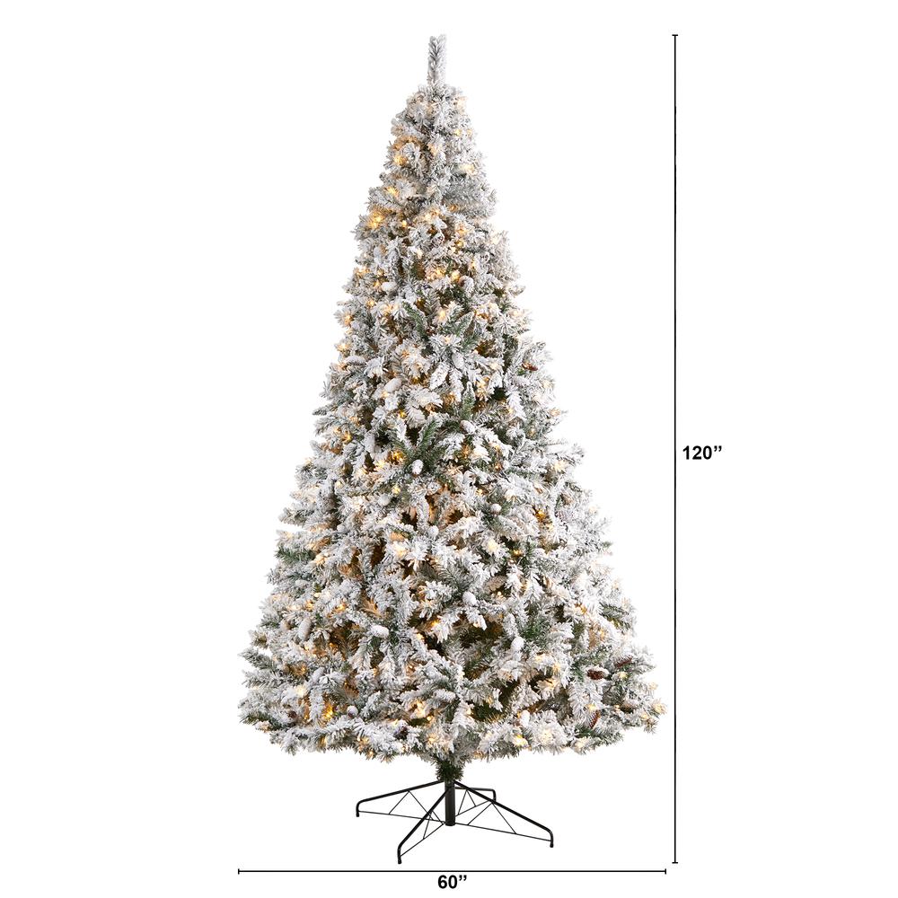 Flocked White River Mountain Pine Artificial Christmas Tree. Picture 2