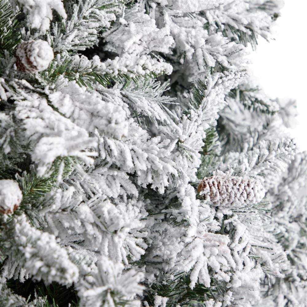 Flocked White River Mountain Pine Artificial Christmas Tree. Picture 4