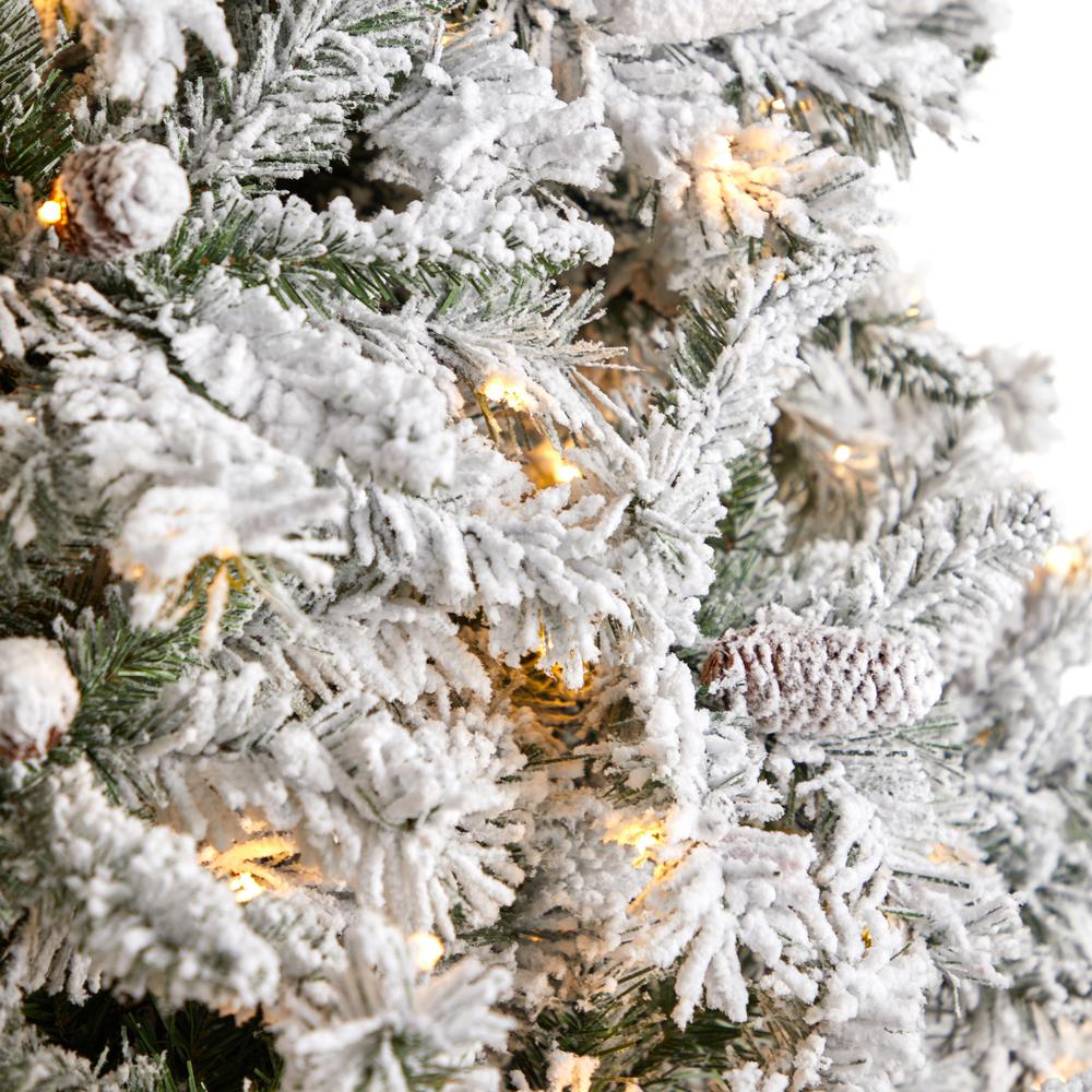 Flocked White River Mountain Pine Artificial Christmas Tree. Picture 5
