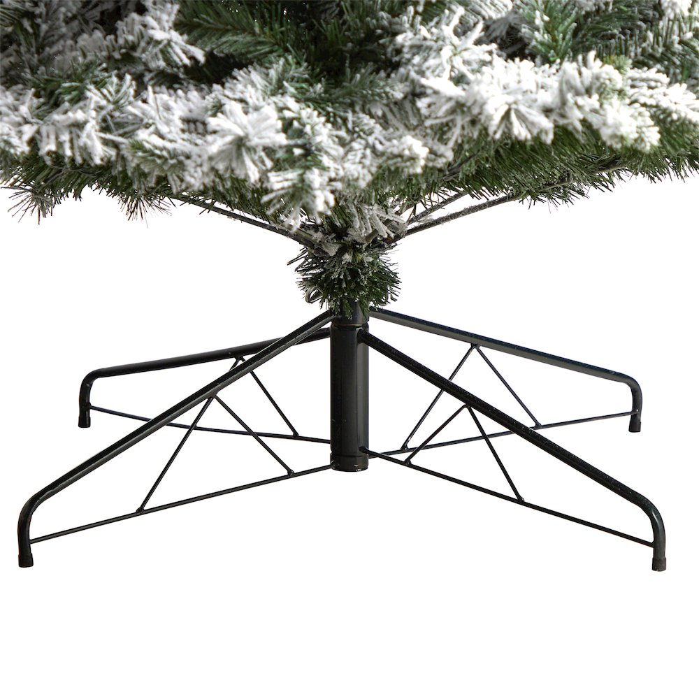 9ft. Flocked Vermont Mixed Pine Artificial Christmas Tree with 650 LED Lights. Picture 6