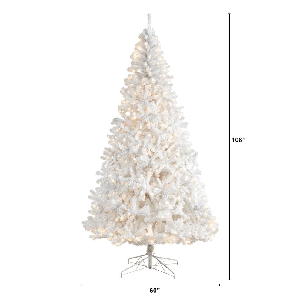 White Artificial Christmas Tree with 1860 Bendable Branches and 650 LED Lights. Picture 2
