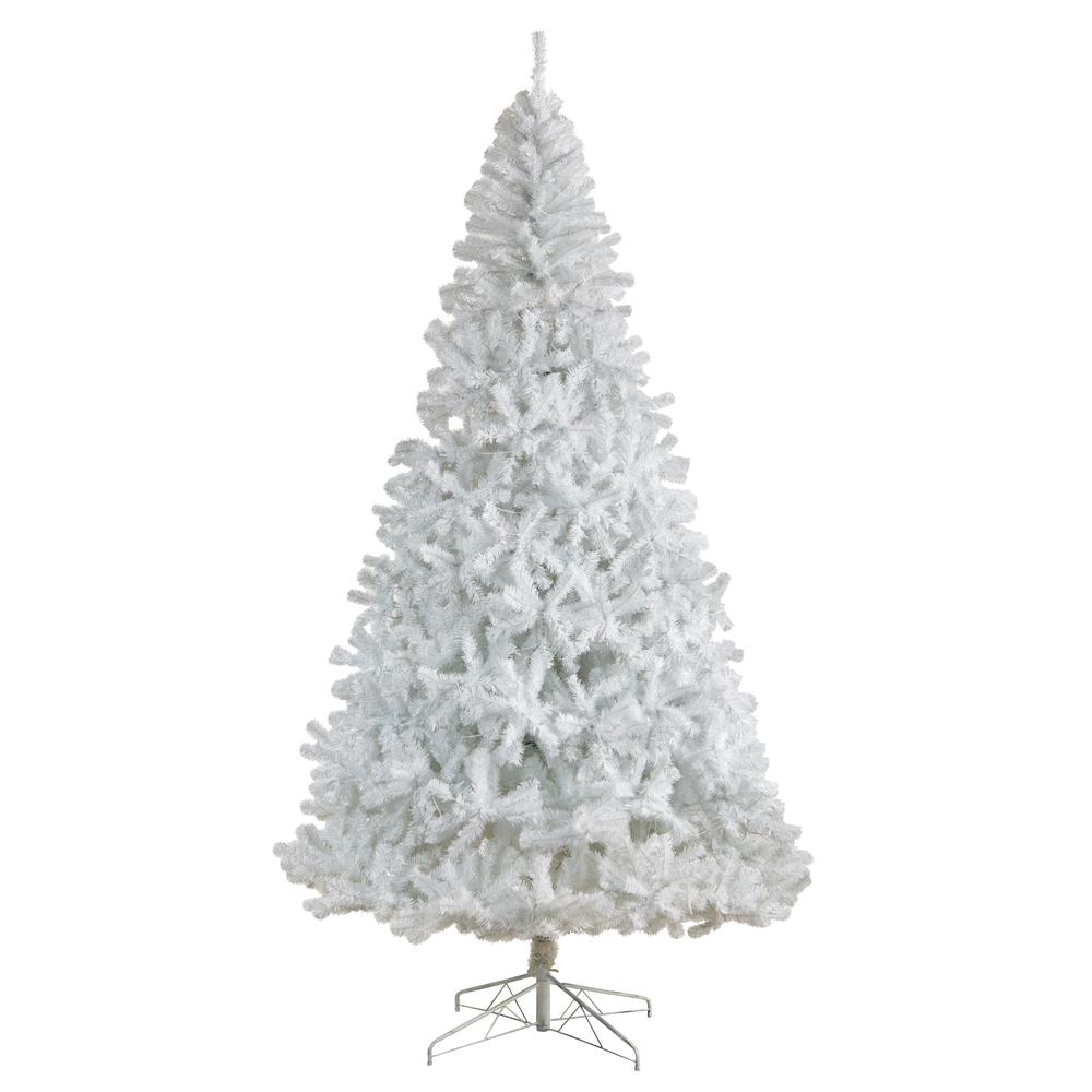 White Artificial Christmas Tree with 1860 Bendable Branches and 650 LED Lights. Picture 3