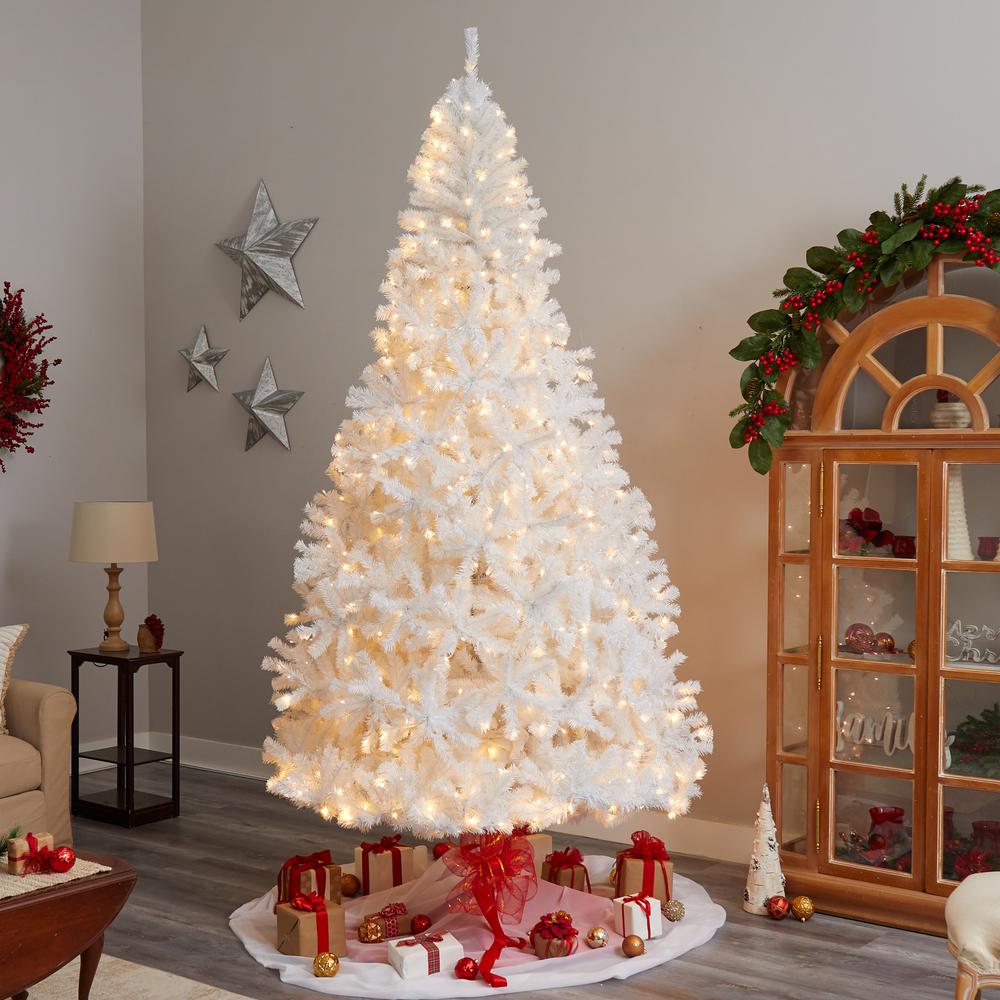 White Artificial Christmas Tree with 1860 Bendable Branches and 650 LED Lights. Picture 7