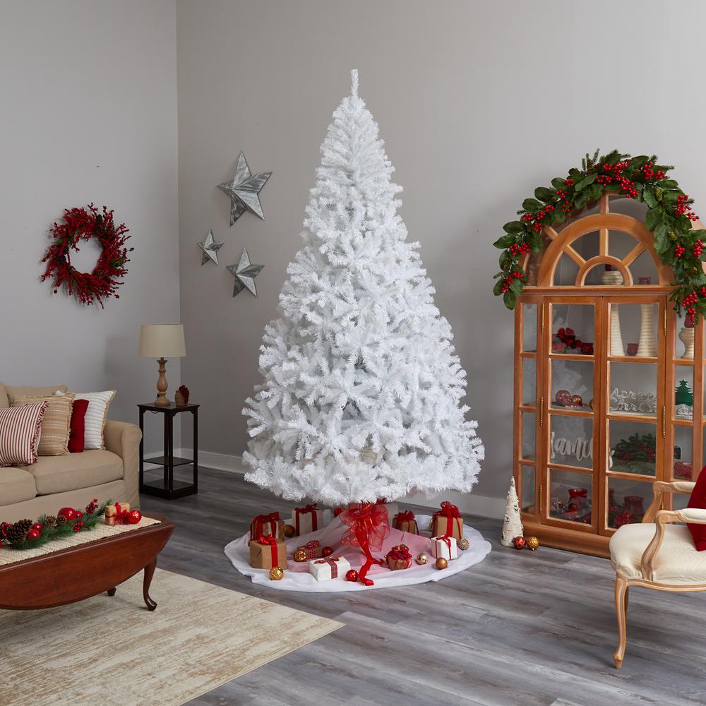 White Artificial Christmas Tree with 1860 Bendable Branches and 650 LED Lights. Picture 10