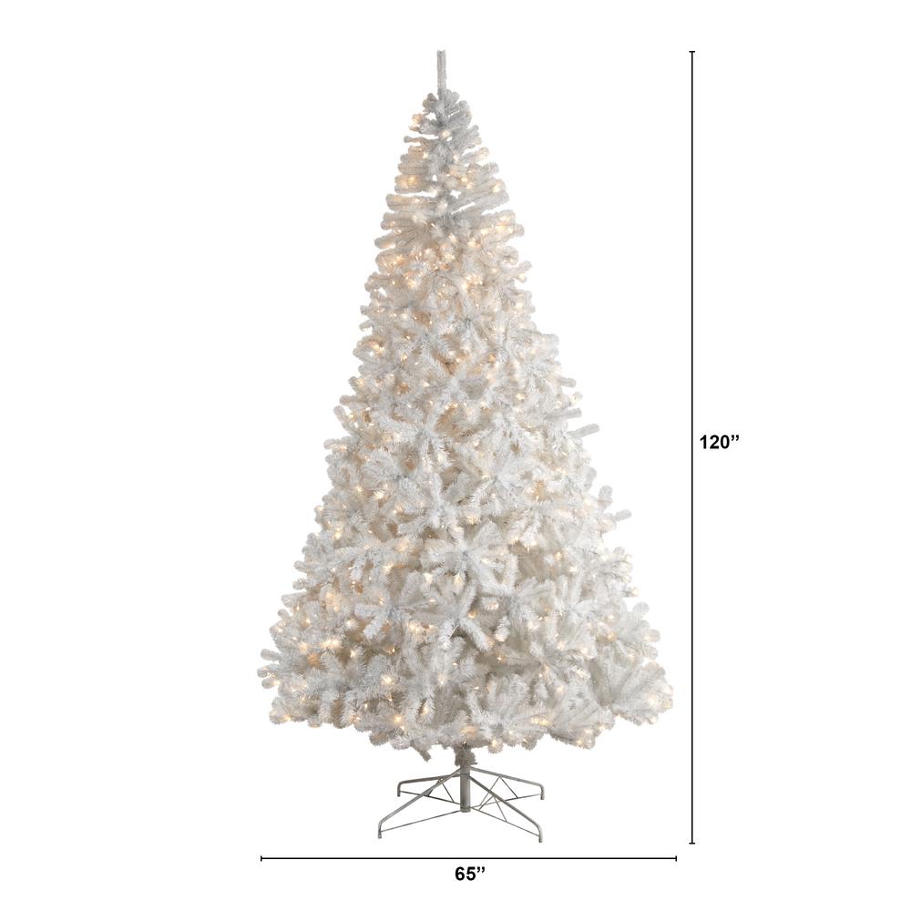 White Artificial Christmas Tree with 2200 Bendable Branches and 800 LED Lights. Picture 2
