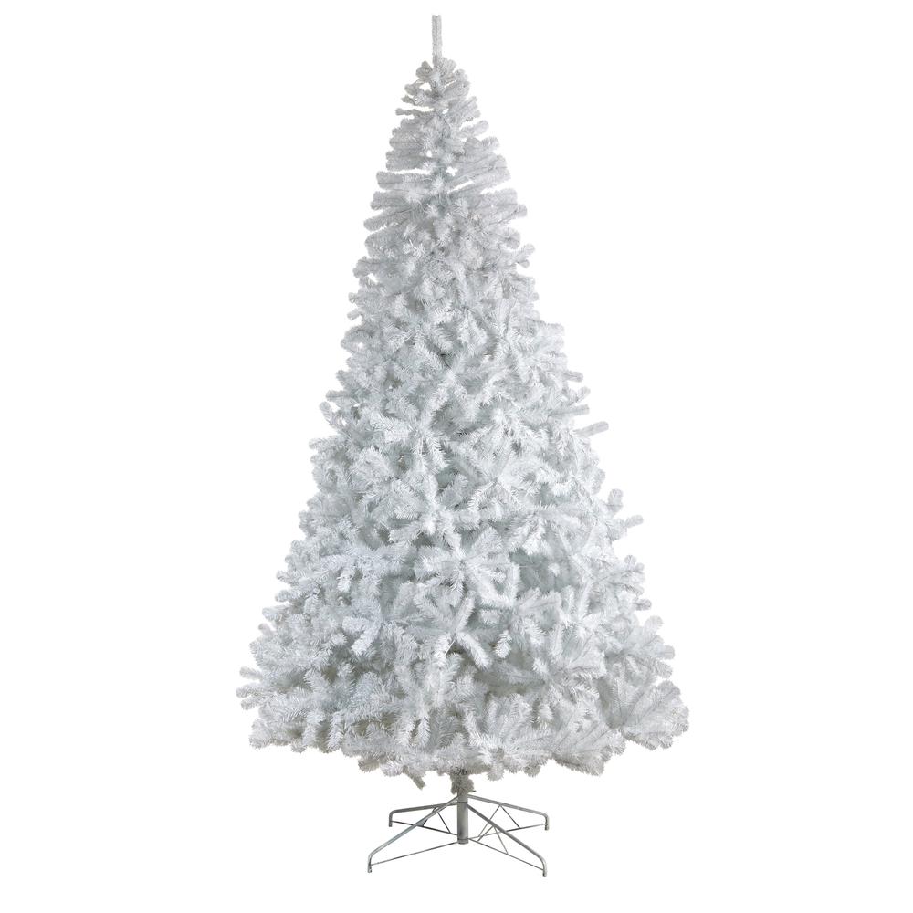 White Artificial Christmas Tree with 2200 Bendable Branches and 800 LED Lights. Picture 3