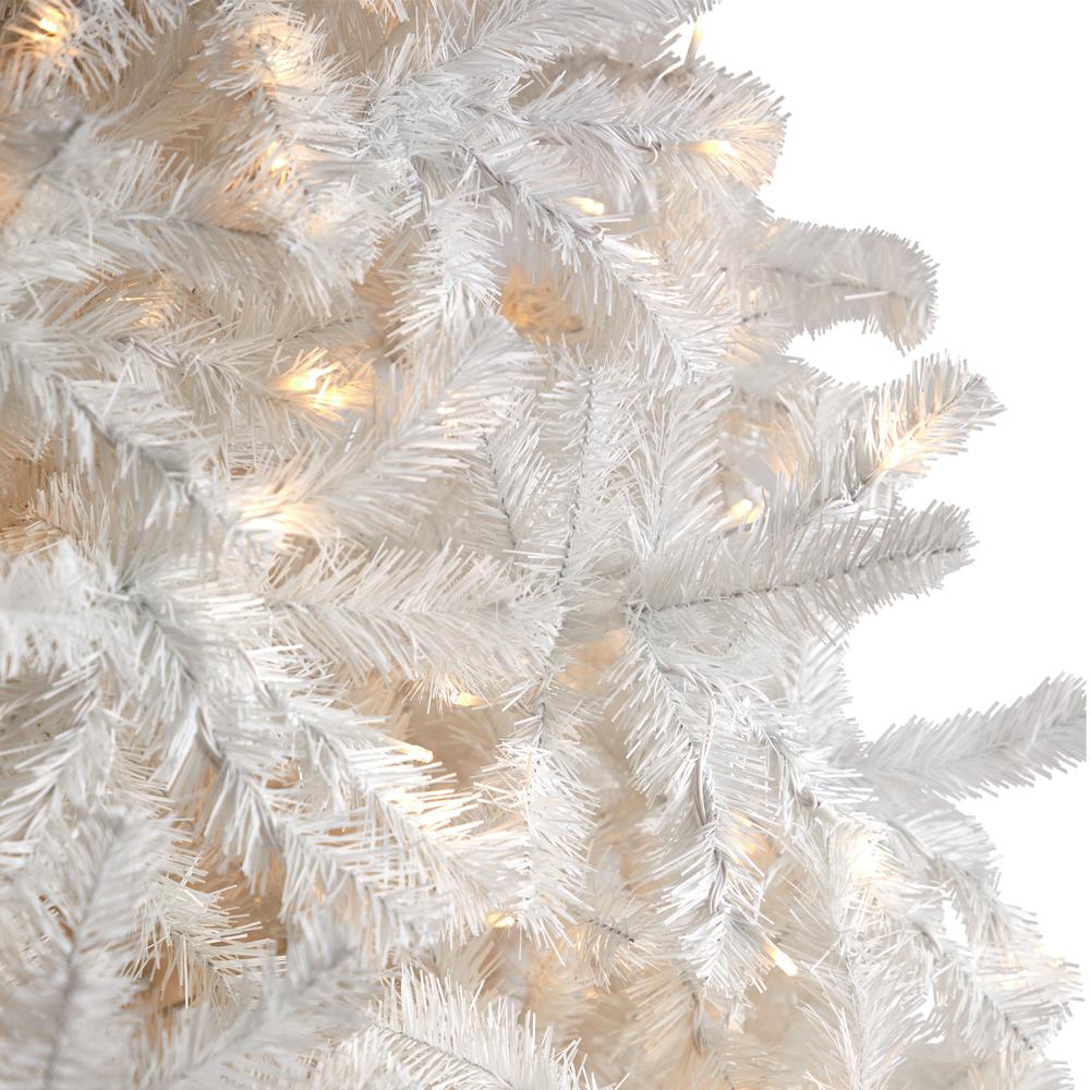 White Artificial Christmas Tree with 2200 Bendable Branches and 800 LED Lights. Picture 4