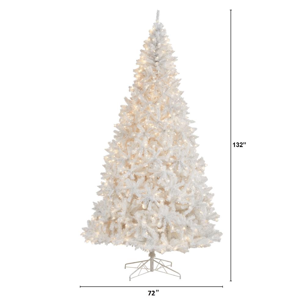 White Artificial Christmas Tree with 2720 Bendable Branches and 1000 LED Lights. Picture 2