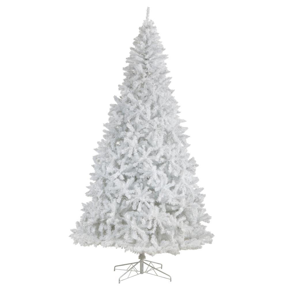 White Artificial Christmas Tree with 2720 Bendable Branches and 1000 LED Lights. Picture 3