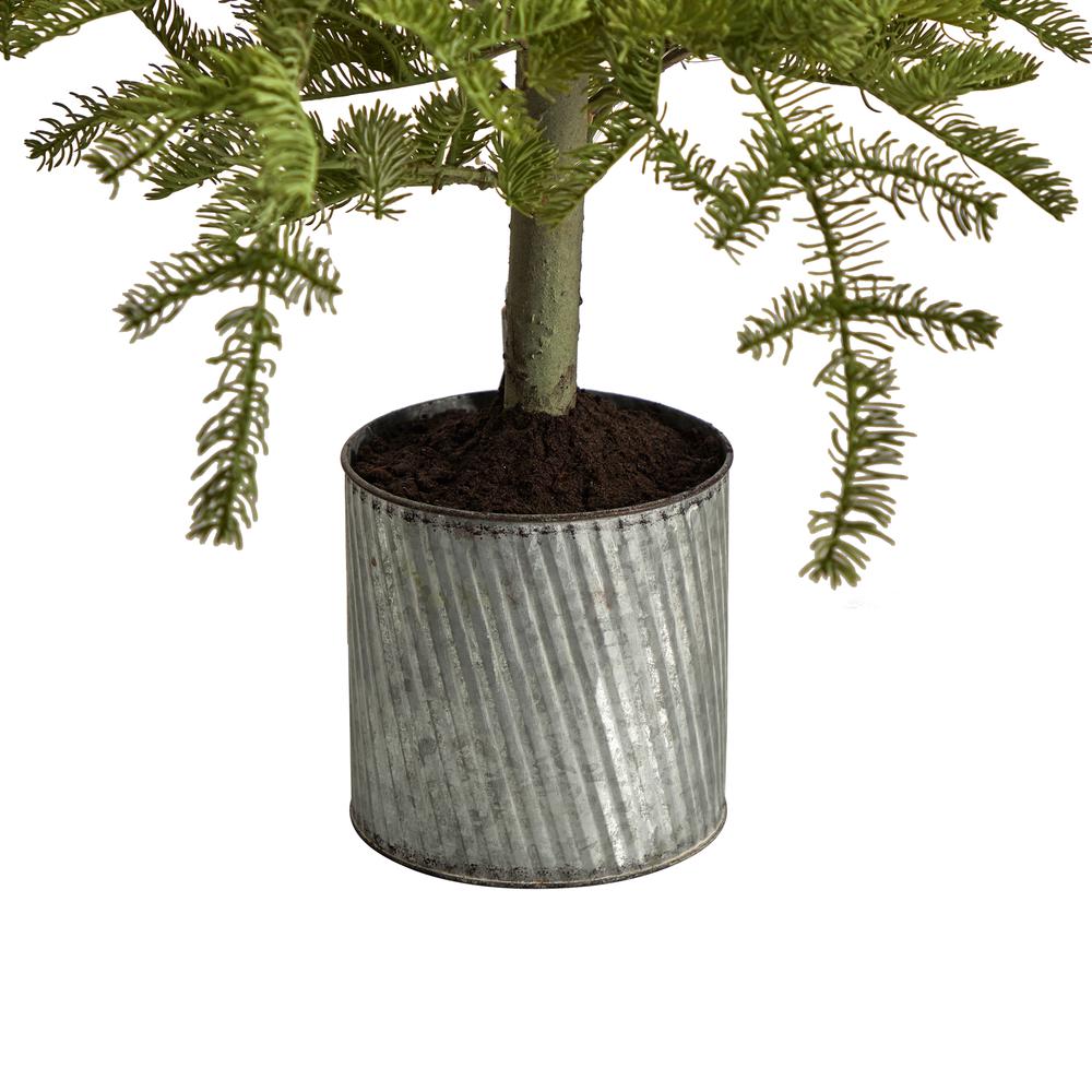 4.5ft. Pre-Lit Christmas Pine Artificial Tree in Decorative Planter. Picture 6