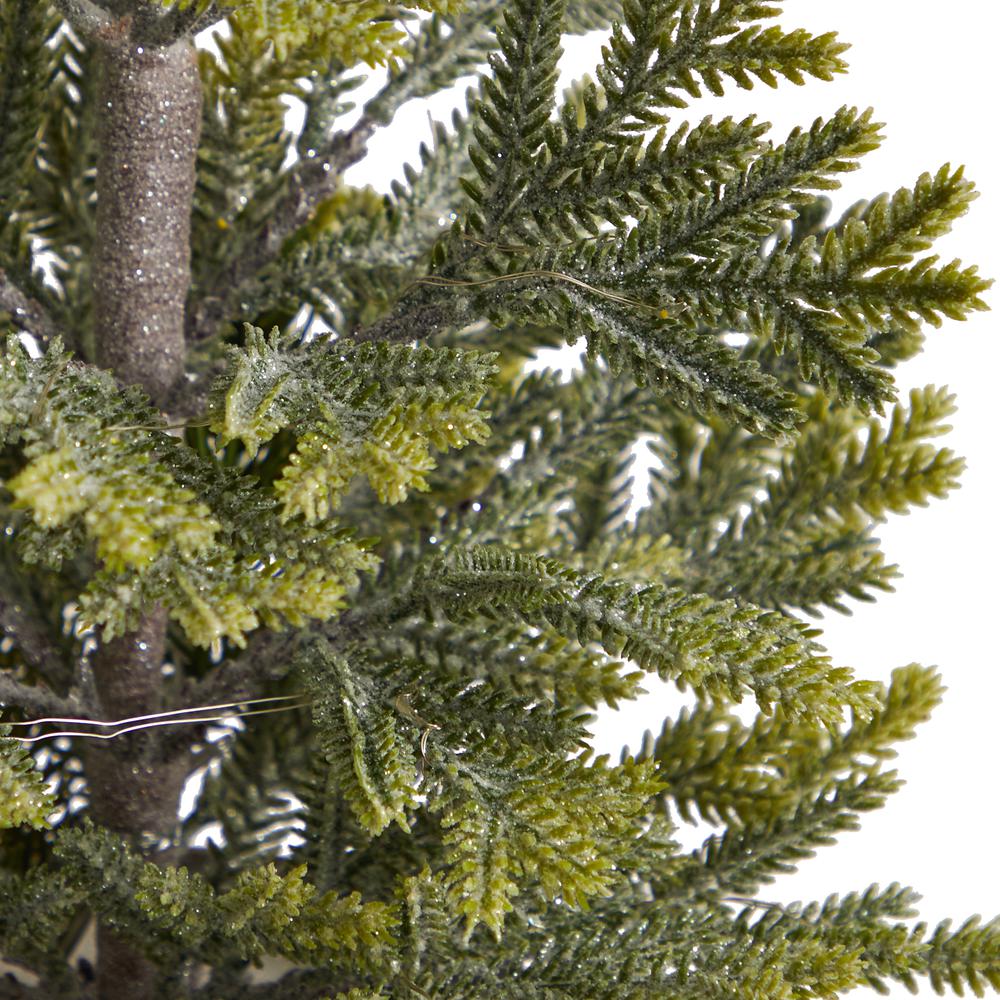26in. Pine Natural Look Artificial Christmas Tree with 35 Warm White Lights in Rustic Metal Planter. Picture 5