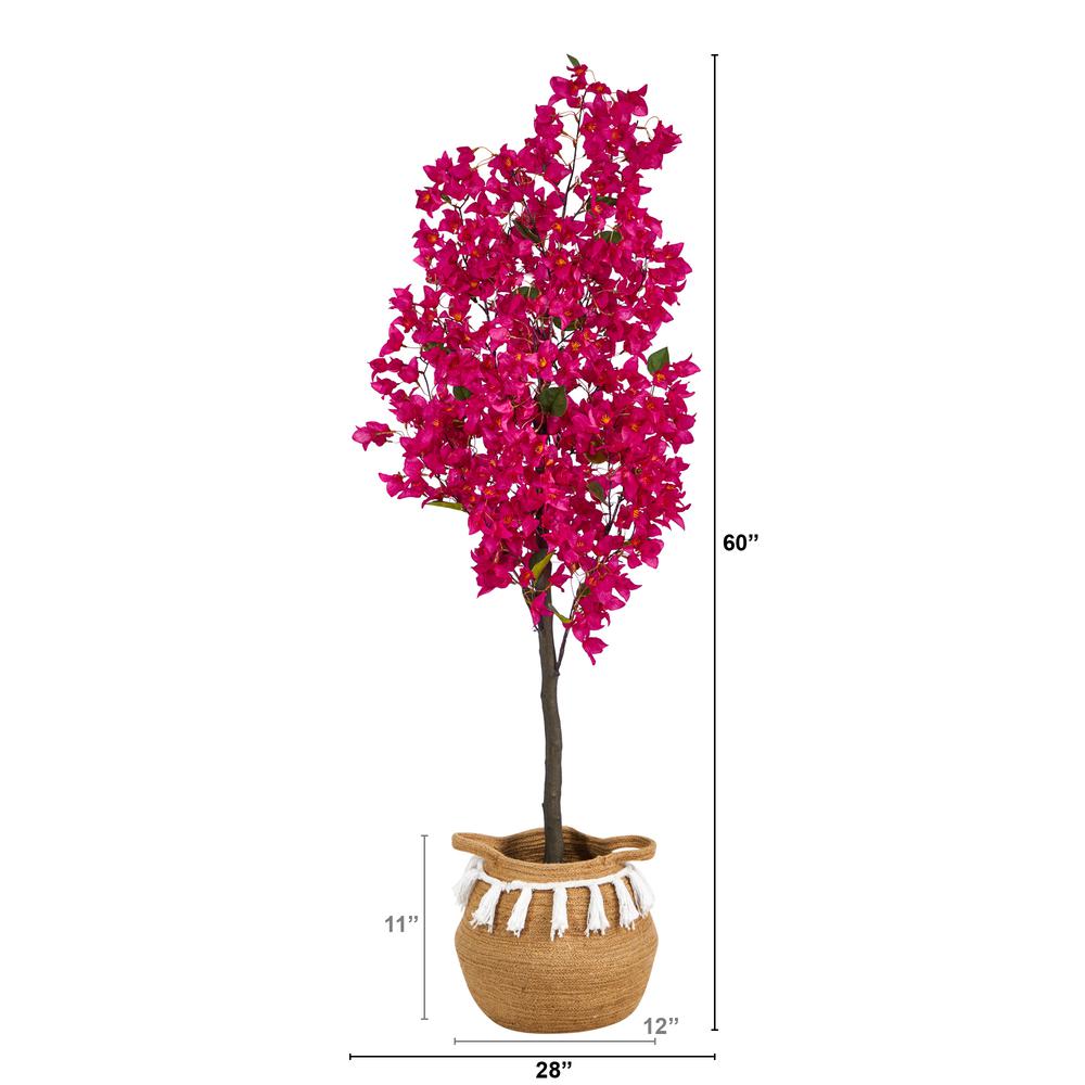 5ft. Artificial Bougainvillea Tree with Handmade Jute. Picture 2
