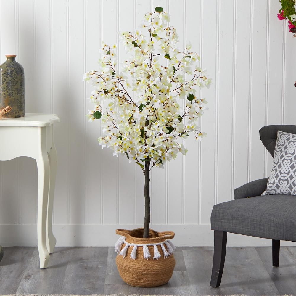 5ft. Artificial Bougainvillea Tree with Handmade Jute. Picture 4