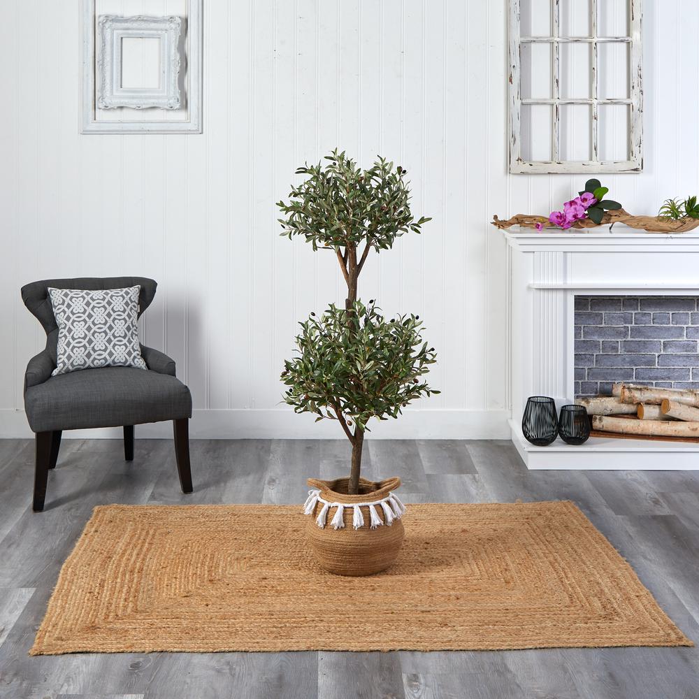 4.5ft. Artificial Olive Double Topiary & 5ft. Artificial Bougainvillea Tree. Picture 3