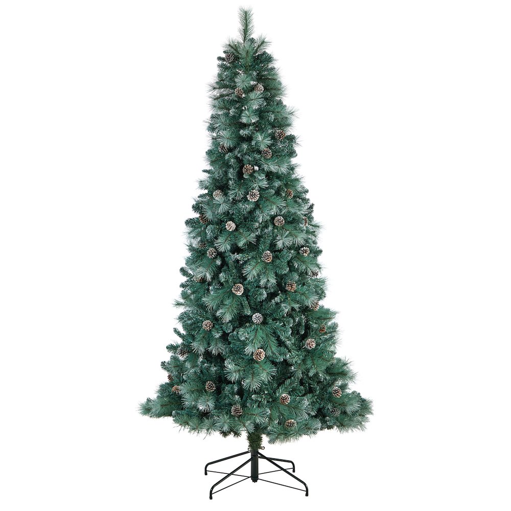 8ft. Frosted BC Mountain Pine Christmas Tree with 500 Clear Lights. Picture 3