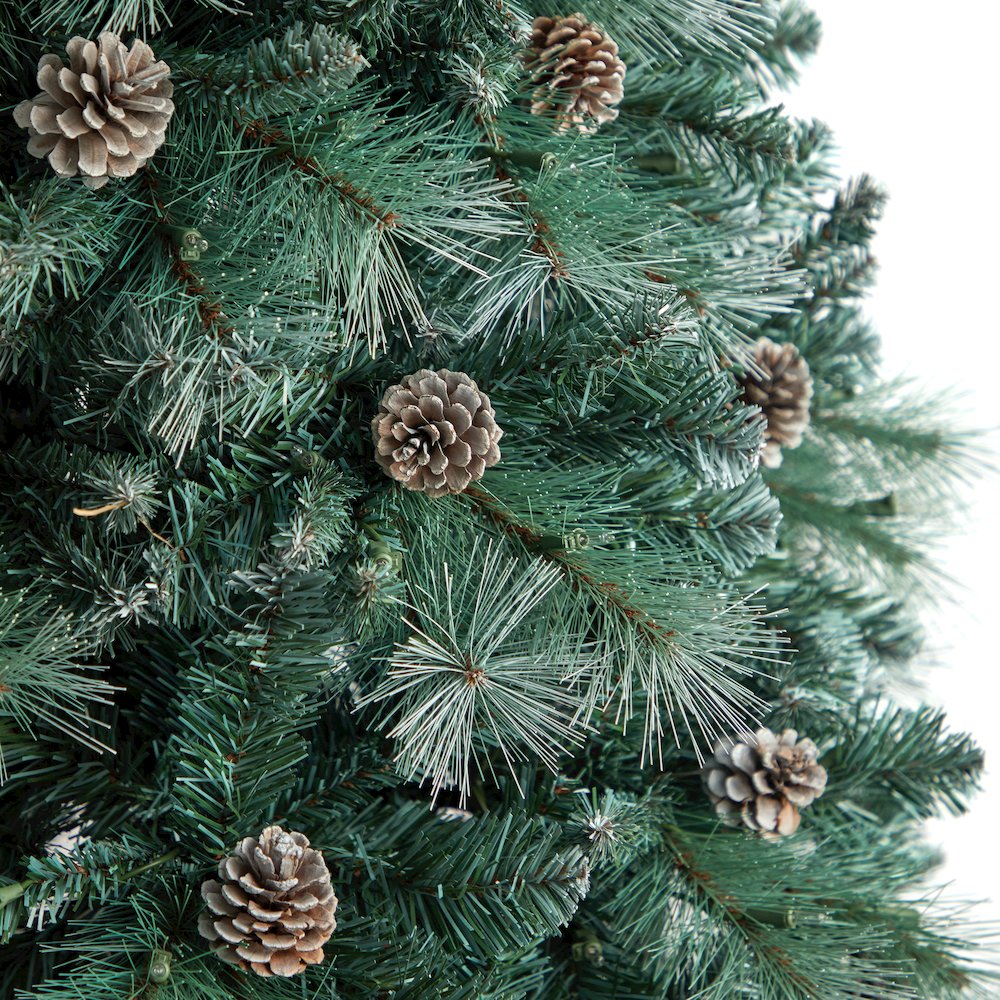 8ft. Frosted BC Mountain Pine Christmas Tree with 500 Clear Lights. Picture 5