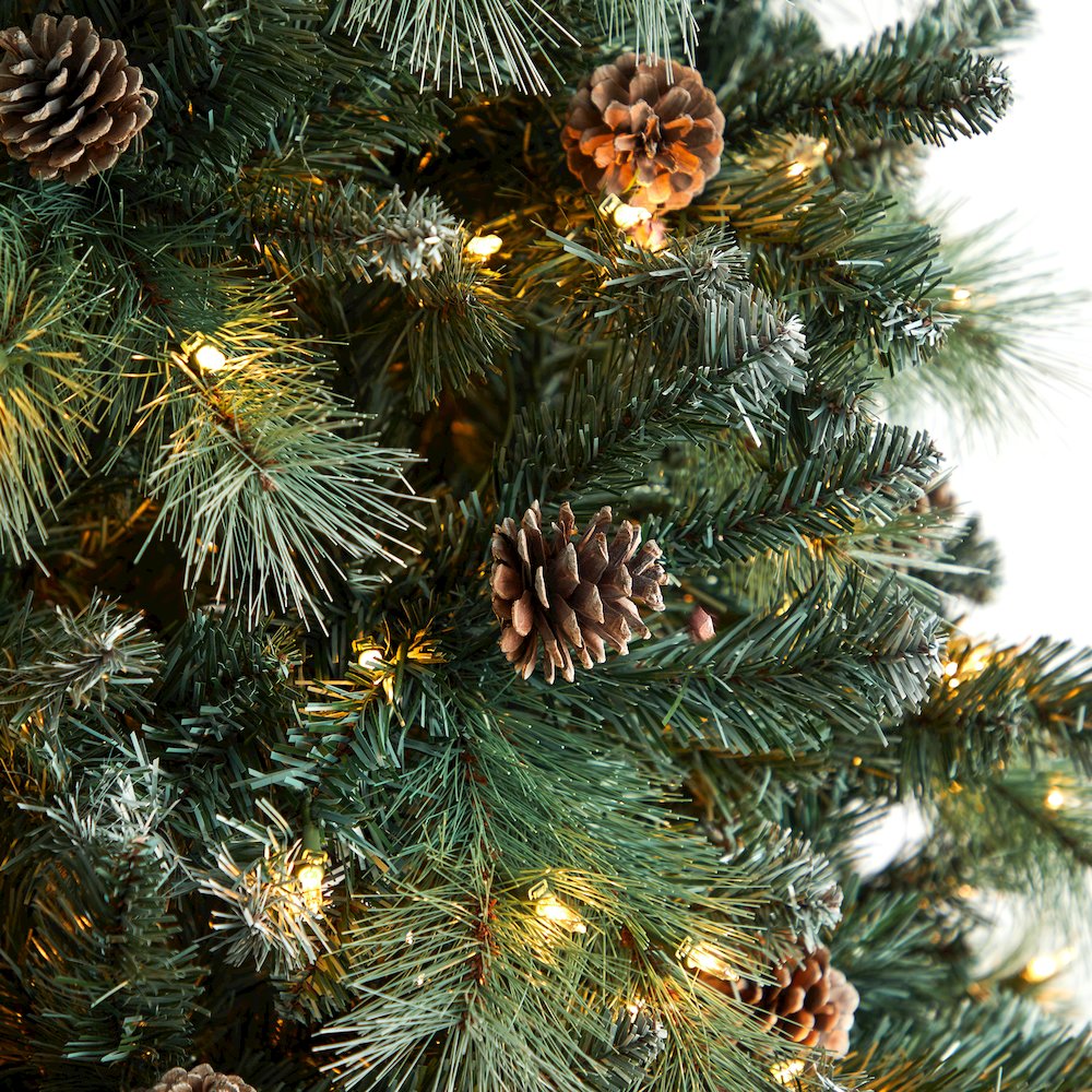 9ft. Frosted BC Mountain Pine Christmas Tree with 700 Clear Lights. Picture 4