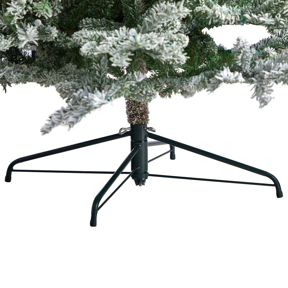 Slim Flocked Nova Scotia Spruce Artificial Christmas Tree. Picture 6