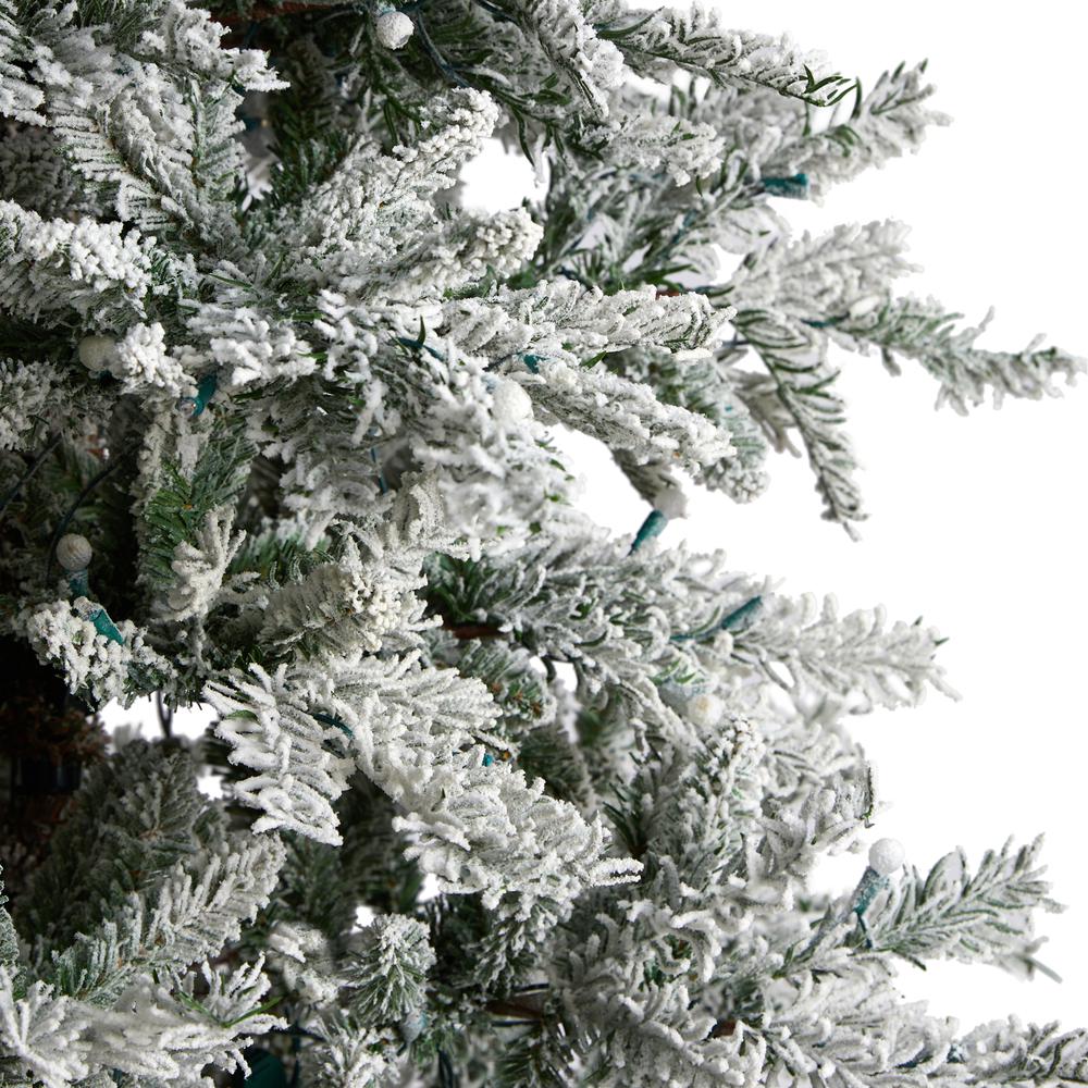 Slim Flocked Nova Scotia Spruce Artificial Christmas Tree. Picture 5