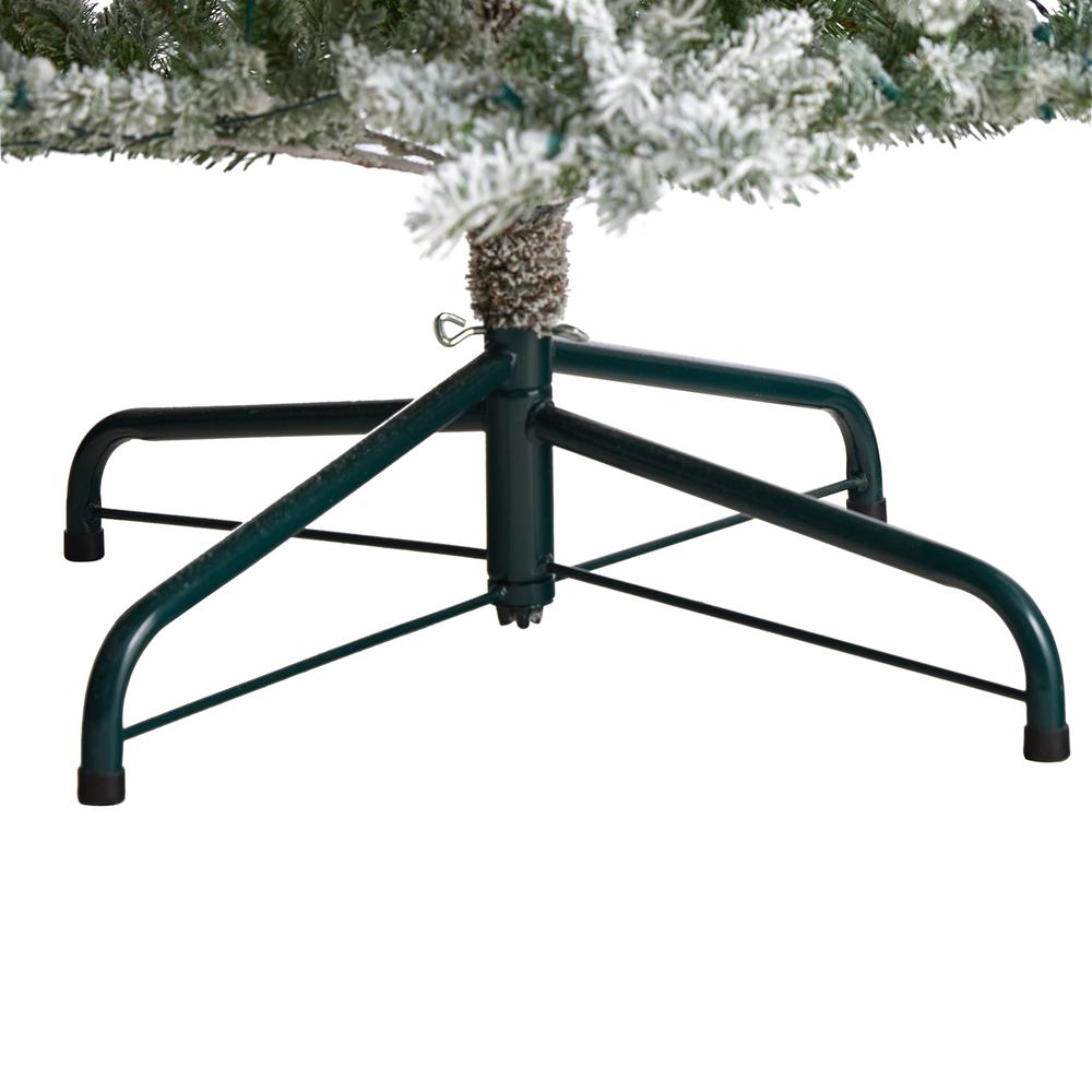 Slim Flocked Nova Scotia Spruce Artificial Christmas Tree. Picture 6