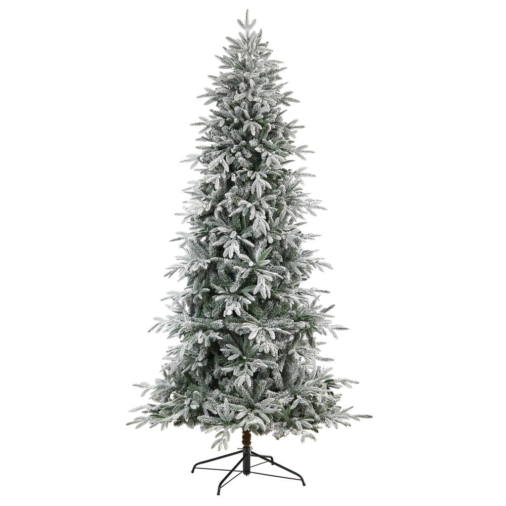 Flocked Manchester Spruce Artificial Christmas Tree with 550 Lights. Picture 3