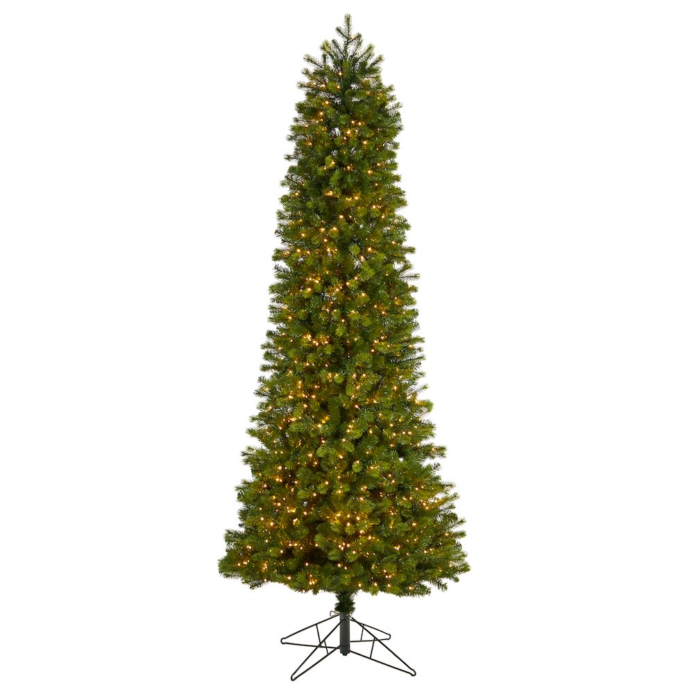 8.5ft. Slim Colorado Mountain Spruce Christmas Tree with 900 Warm LED Lights. Picture 1
