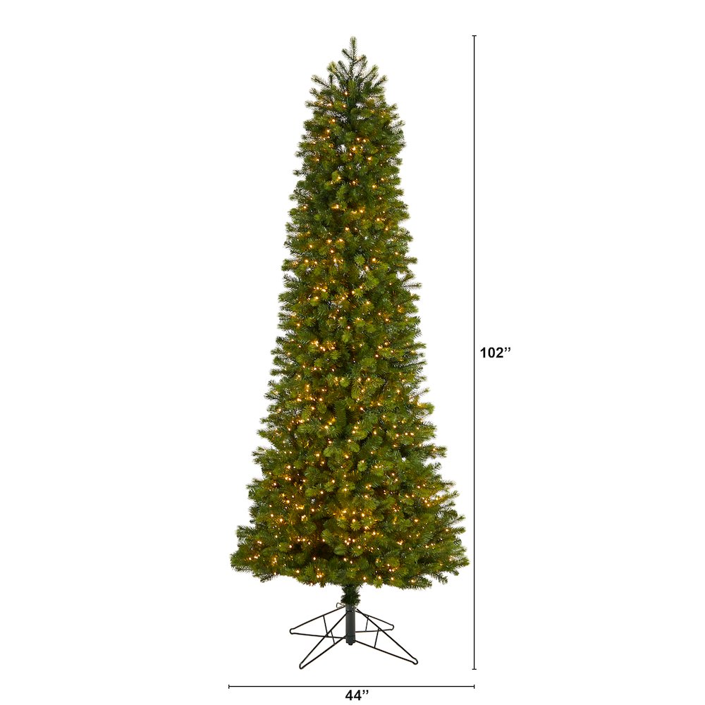 8.5ft. Slim Colorado Mountain Spruce Christmas Tree with 900 Warm LED Lights. Picture 2
