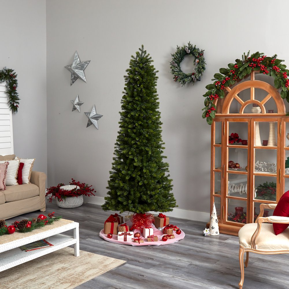 8.5ft. Slim Colorado Mountain Spruce Christmas Tree with 900 Warm LED Lights. Picture 10