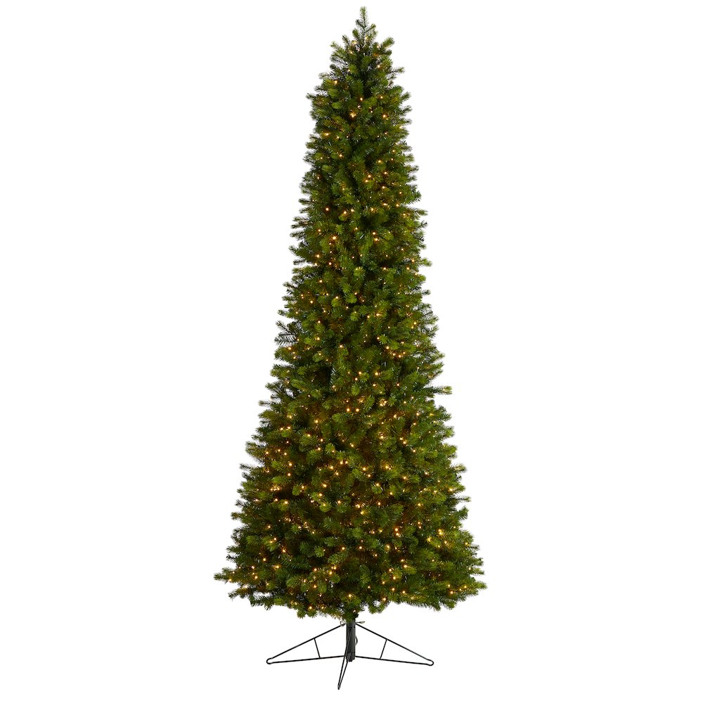 9.5ft. Slim Colorado Mountain Spruce Christmas Tree with 1400 Warm LED Lights. Picture 1